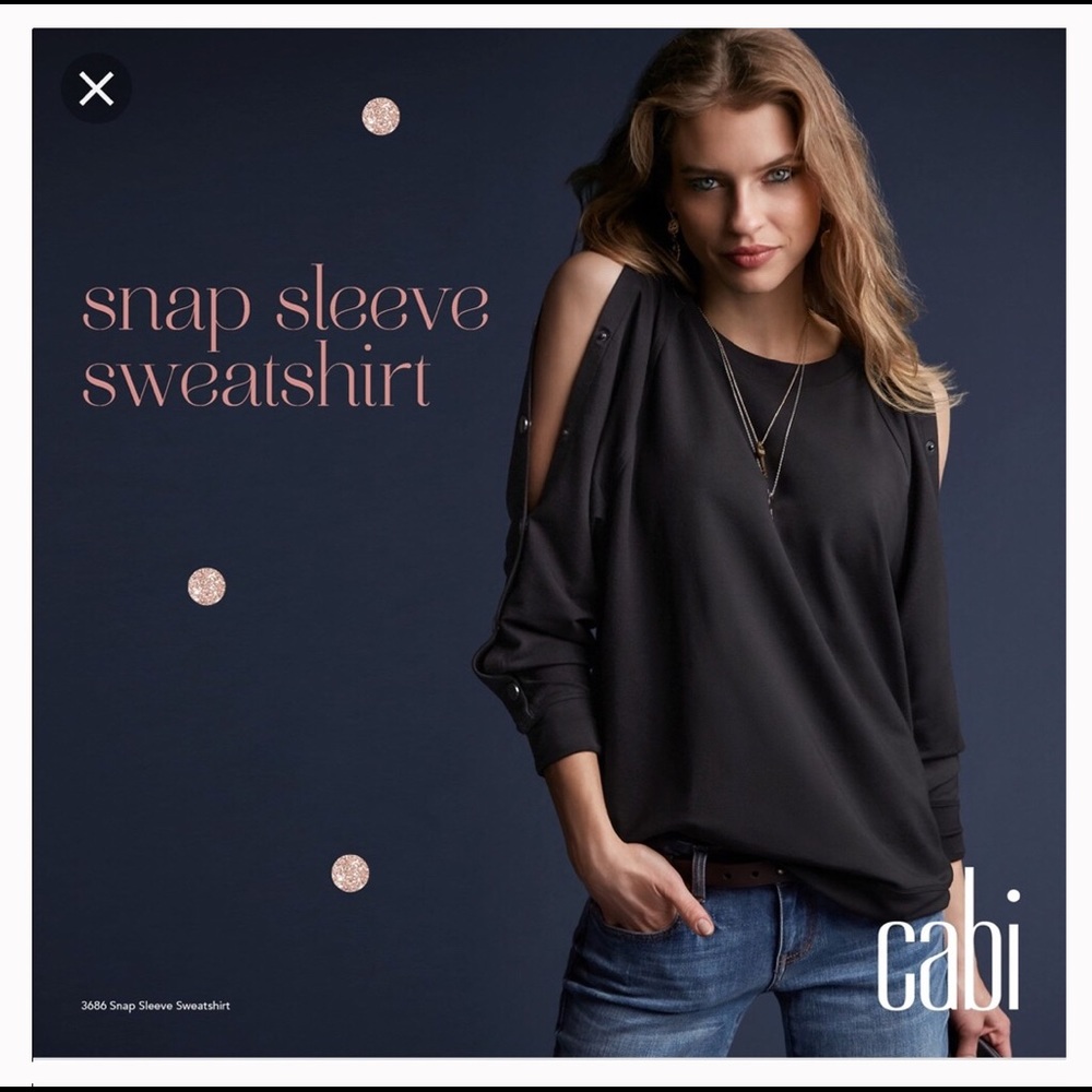 Cabi snap sleeve sweatshirt